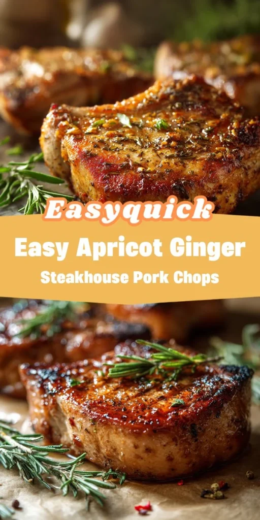 This easy apricot ginger steakhouse pork chops is a simple dinner recipe made with everyday ingredients. Perfect for busy days and family meals.