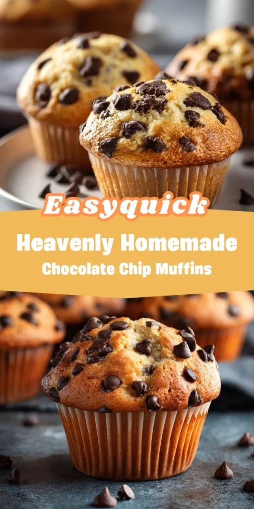 This heavenly homemade chocolate chip muffins is a simple breakfast recipe made with everyday ingredients. Perfect for busy days and family meals.