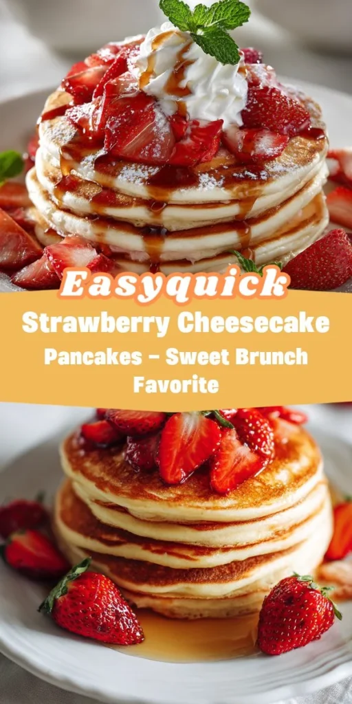 This strawberry cheesecake pancakes - sweet brunch favorite is a simple breakfast recipe made with everyday ingredients. Perfect for busy days and family meals.