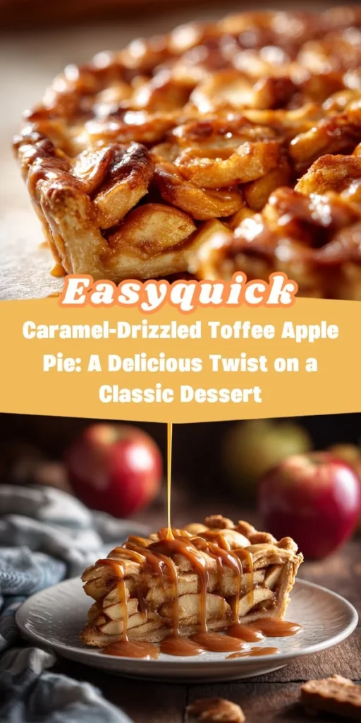 This caramel-drizzled toffee apple pie: a delicious twist on a classic dessert is a simple dinner recipe made with everyday ingredients. Perfect for busy days and family meals.