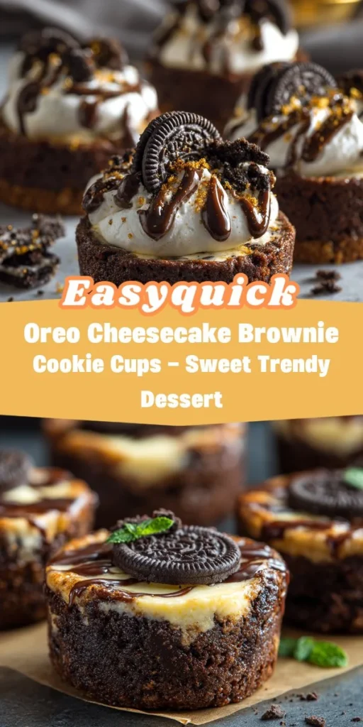 This oreo cheesecake brownie cookie cups - sweet trendy dessert is a simple dessert recipe made with everyday ingredients. Perfect for busy days and family meals.