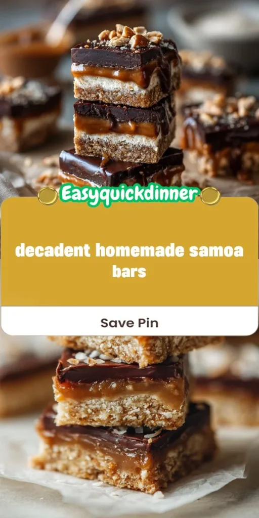 This decadent homemade samoa bars is a simple dinner recipe made with everyday ingredients. Perfect for busy days and family meals.
