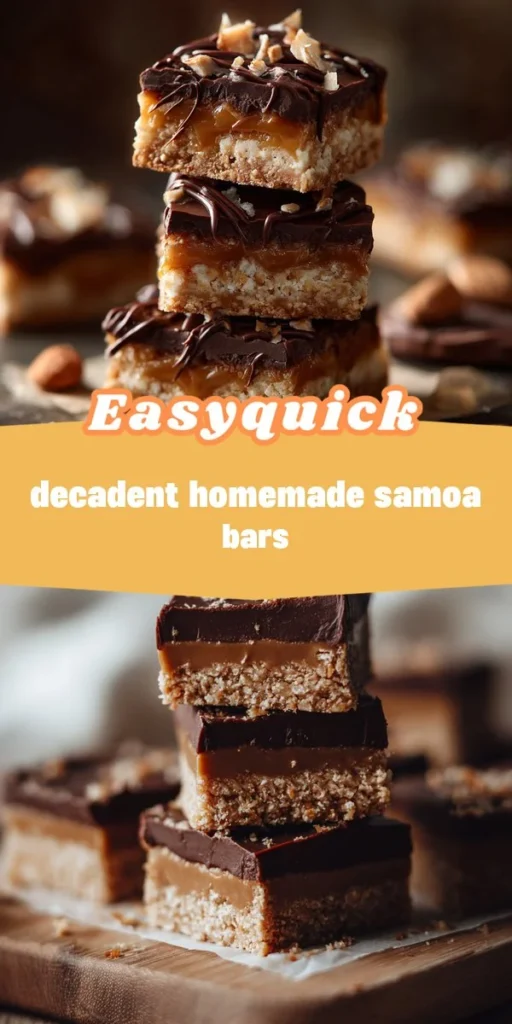 This decadent homemade samoa bars is a simple dinner recipe made with everyday ingredients. Perfect for busy days and family meals.