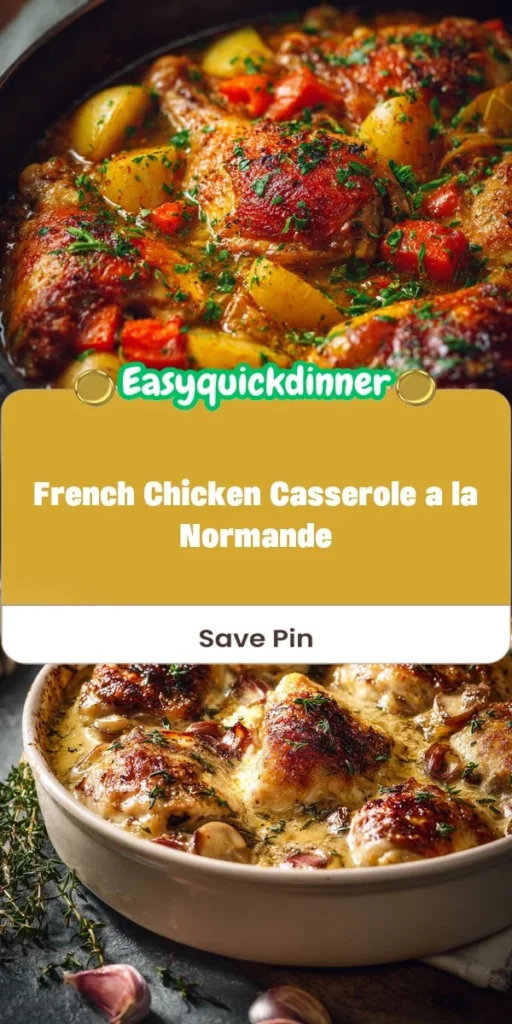 This french chicken casserole a la normande is a simple dinner recipe made with everyday ingredients. Perfect for busy days and family meals.