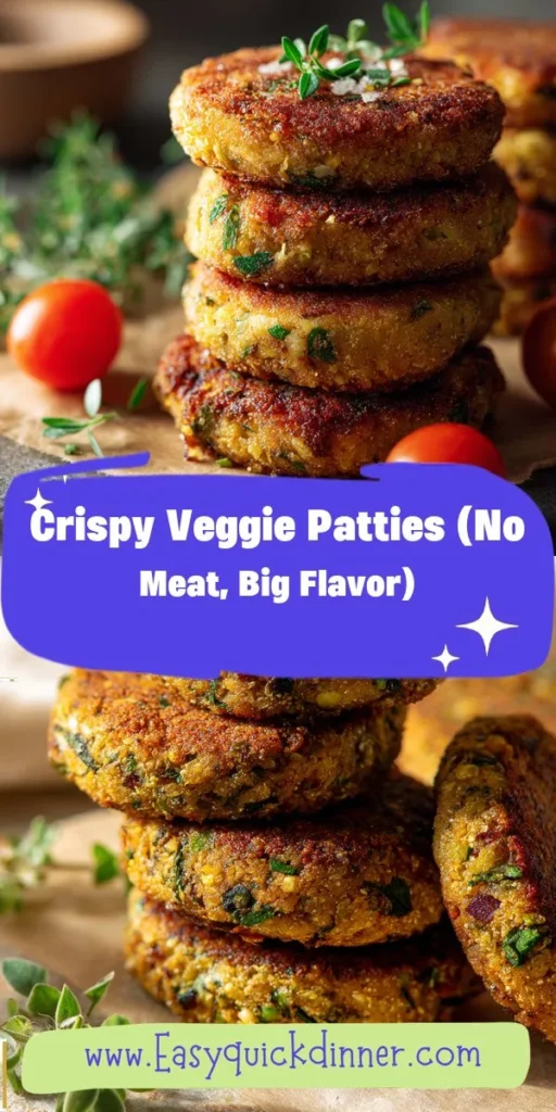 This crispy veggie patties (no meat, big flavor) is a simple dinner recipe made with everyday ingredients. Perfect for busy days and family meals.