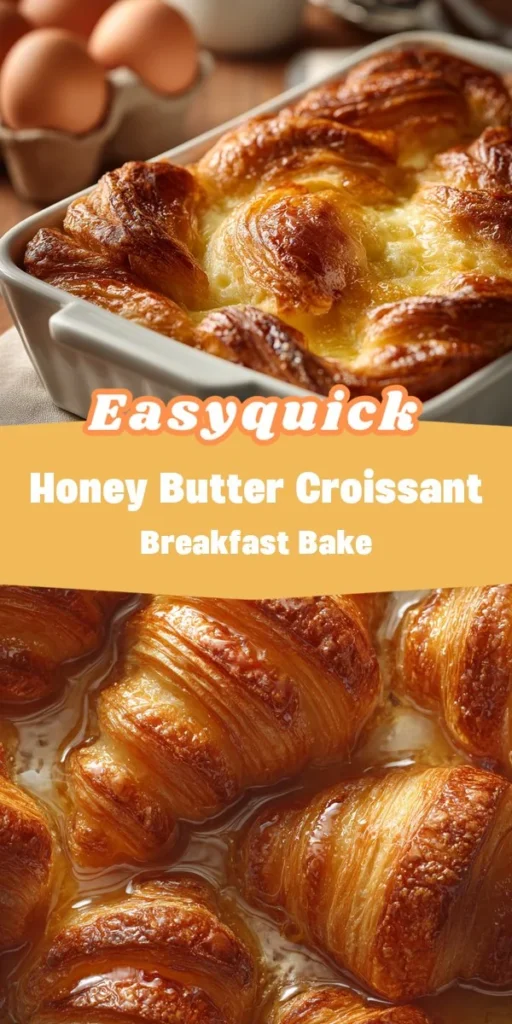 This honey butter croissant breakfast bake is a simple breakfast recipe made with everyday ingredients. Perfect for busy days and family meals.