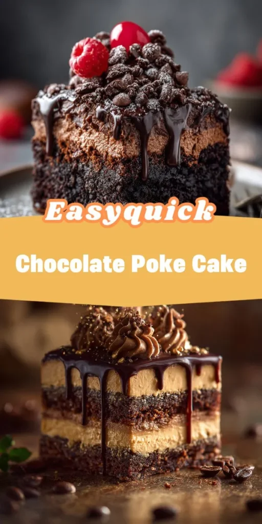This chocolate poke cake is a simple dessert recipe made with everyday ingredients. Perfect for busy days and family meals.