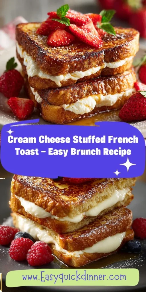 This cream cheese stuffed french toast - easy brunch recipe is a simple breakfast recipe made with everyday ingredients. Perfect for busy days and family meals.