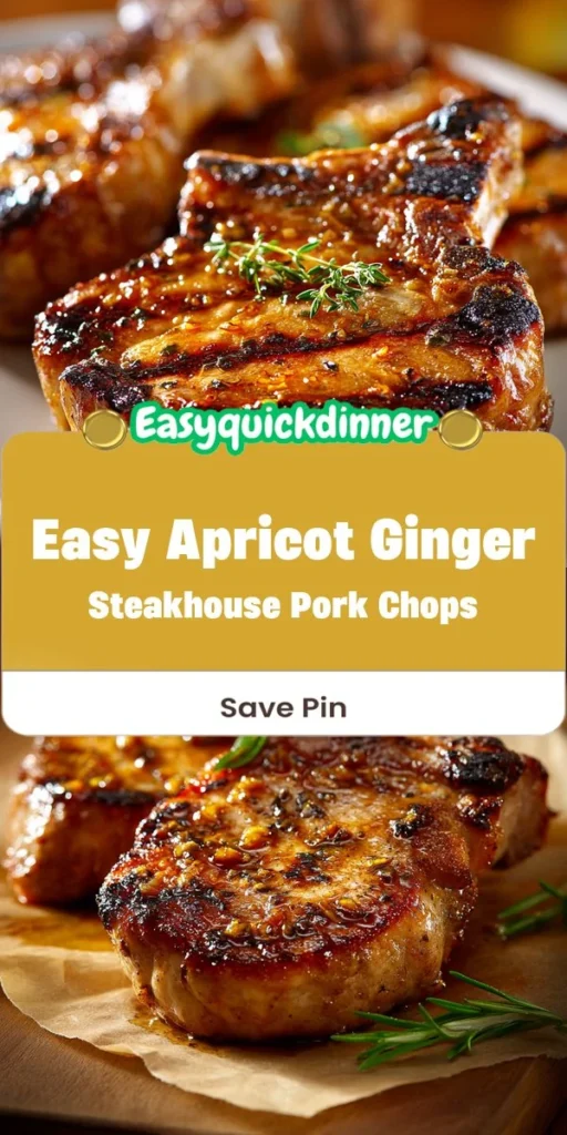 This easy apricot ginger steakhouse pork chops is a simple dinner recipe made with everyday ingredients. Perfect for busy days and family meals.