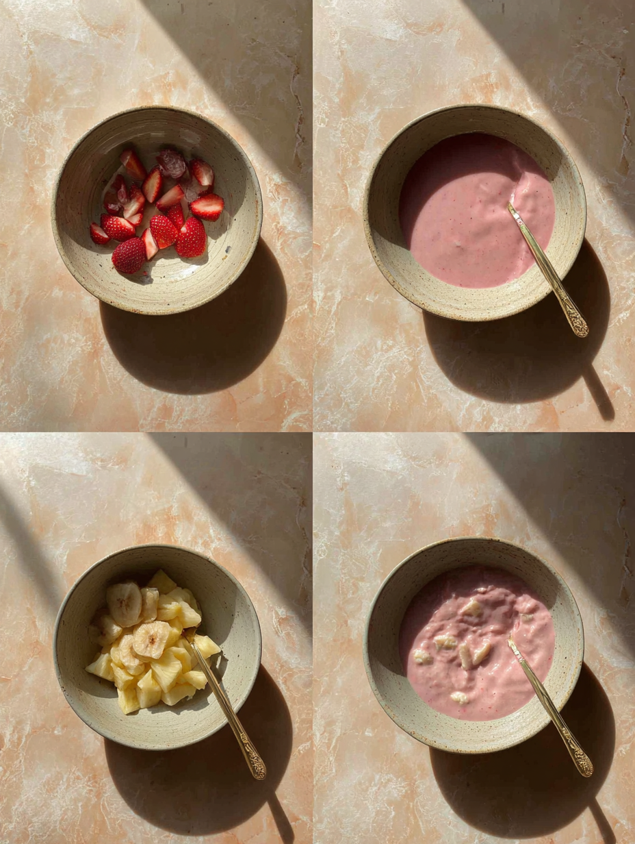 Steps for Strawberry Pineapple Smoothie Recipe