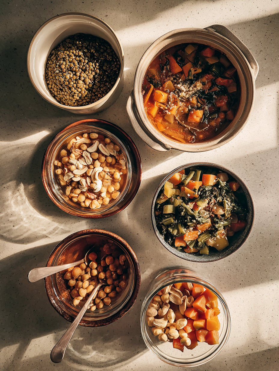 Ingredients for Protein-Rich Lentil Veggie Stew