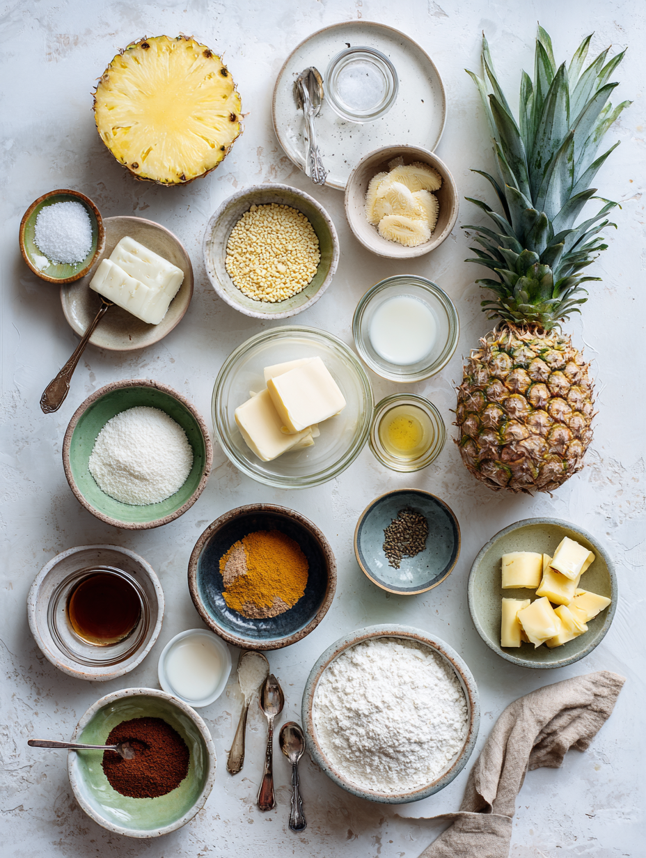 Ingredients for Tropical Pineapple Coconut Smoothie Recipe