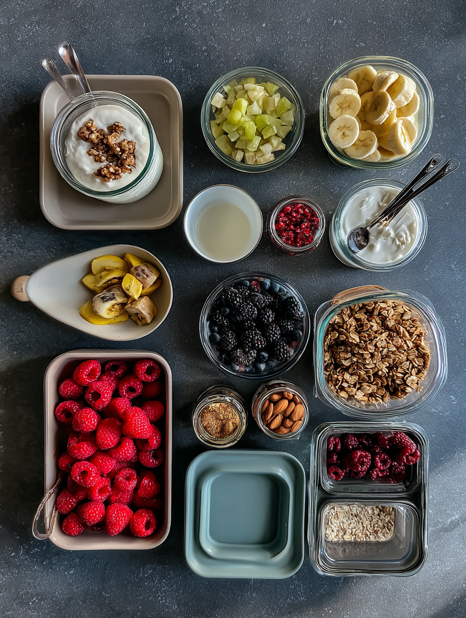 Ingredients for High-Protein Greek Yogurt Berry Smoothie