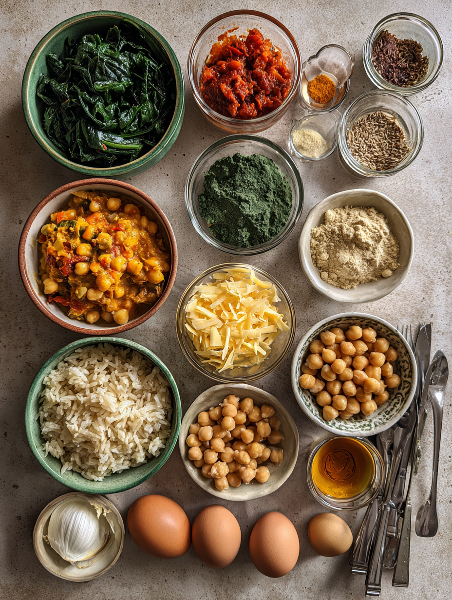 Ingredients for Healthy Chickpea Spinach Curry