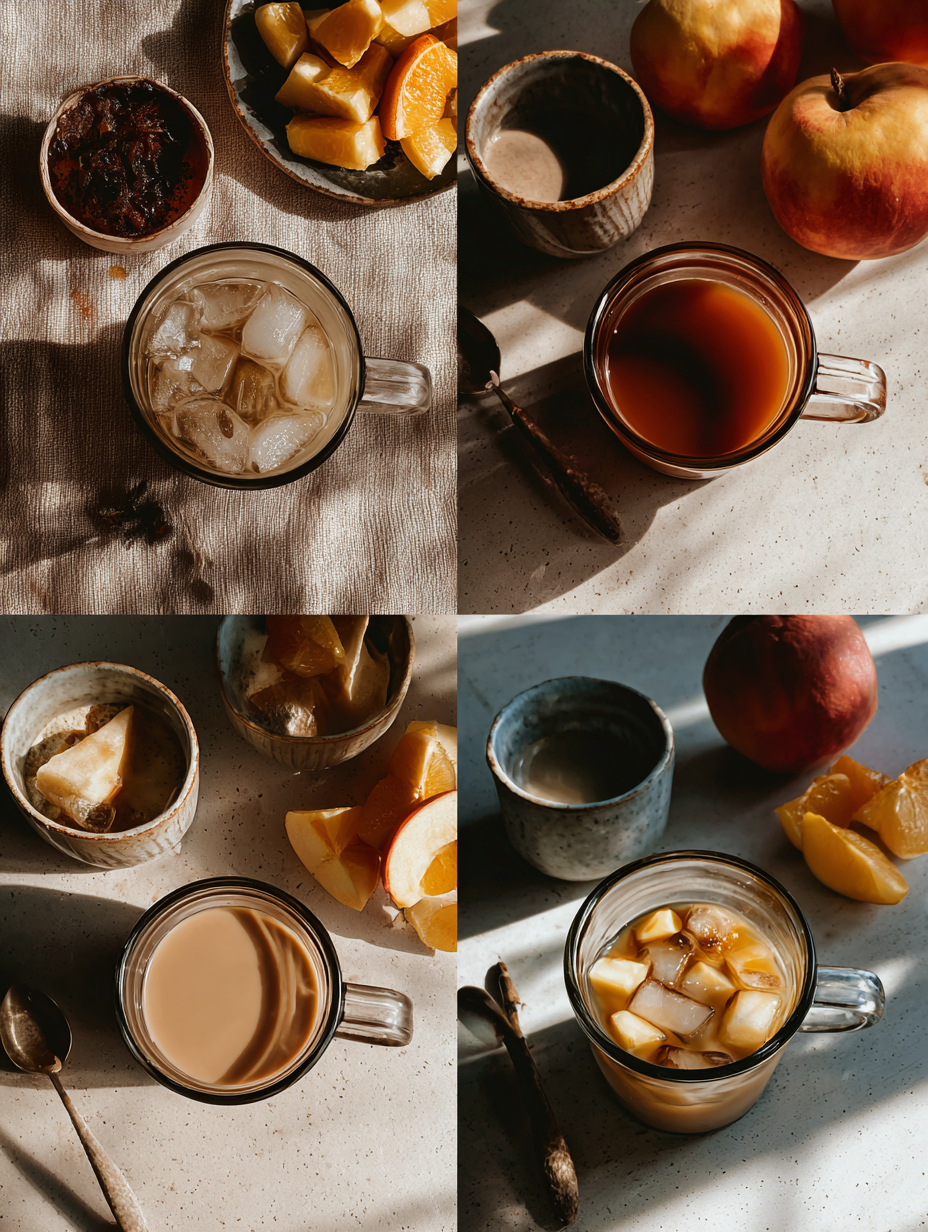Steps for Peach Iced Coffee Recipe Fruity Coffee Drink