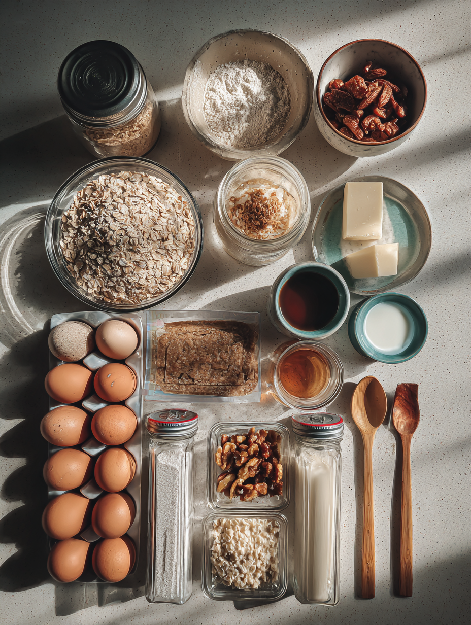 Ingredients for Viral Baked Oats Recipe TikTok Healthy Breakfast