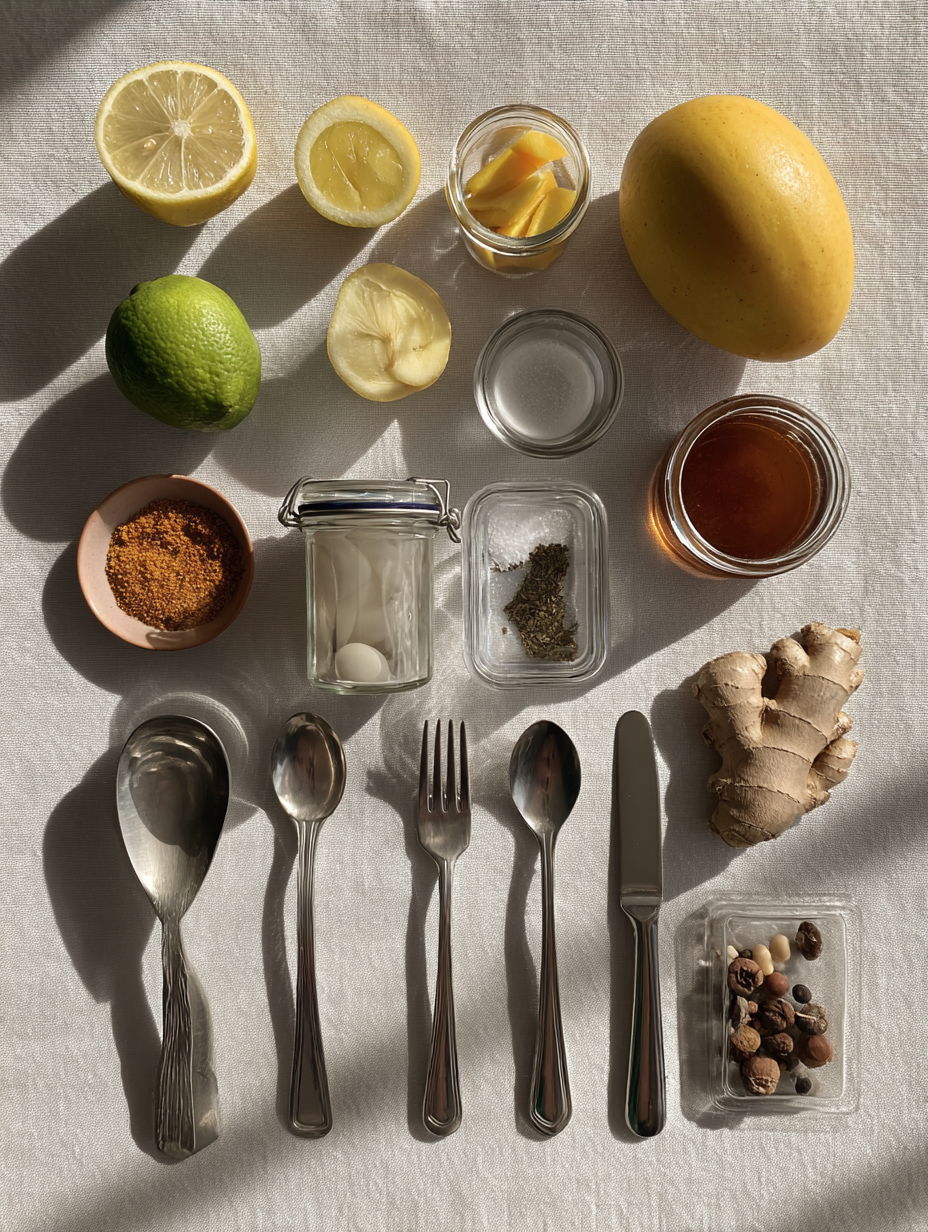 Ingredients for Mango Dirty Soda Recipe Tropical Sweet Drink