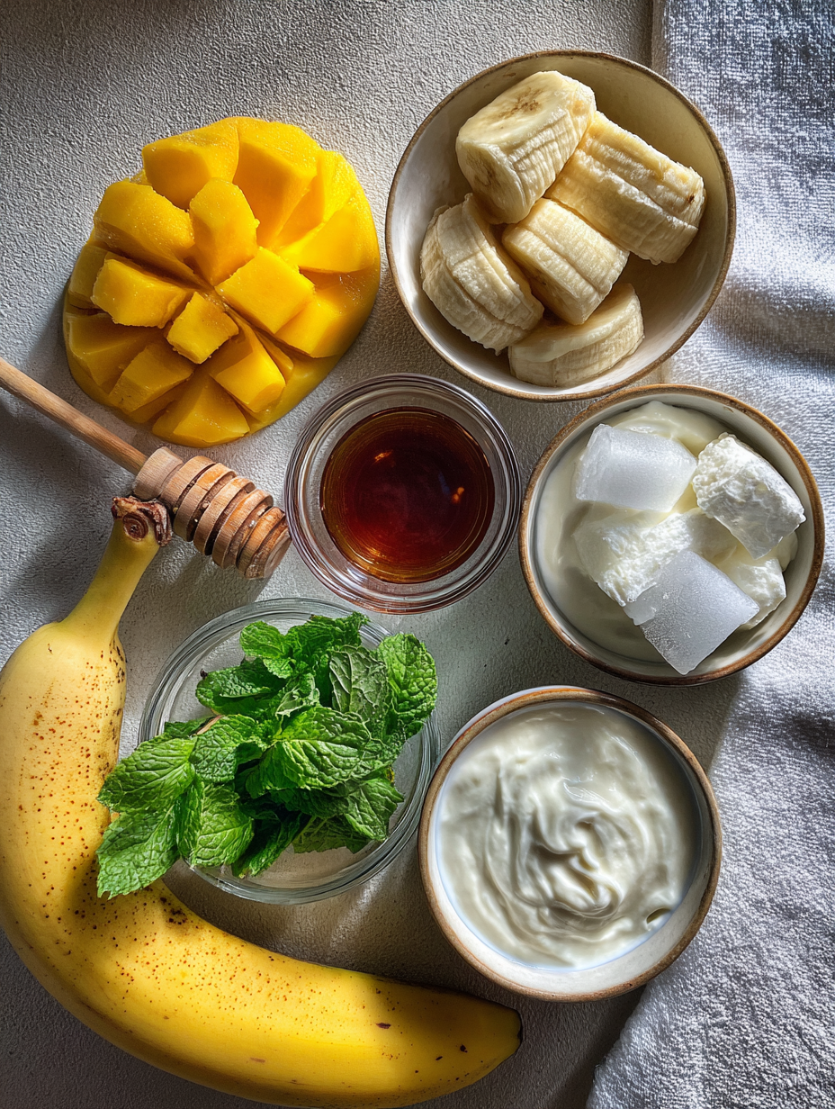 Ingredients for Mango Banana Smoothie Recipe