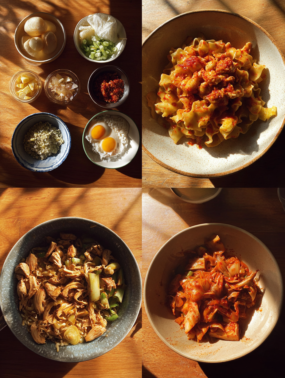 Steps for Gochujang Chicken Noodle Bowl Recipe Korean Spicy Lunch