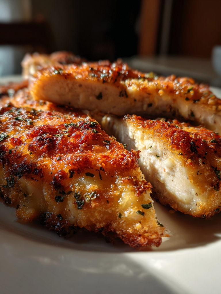 Golden Parmesan Herb-Crusted Chicken Cutlets