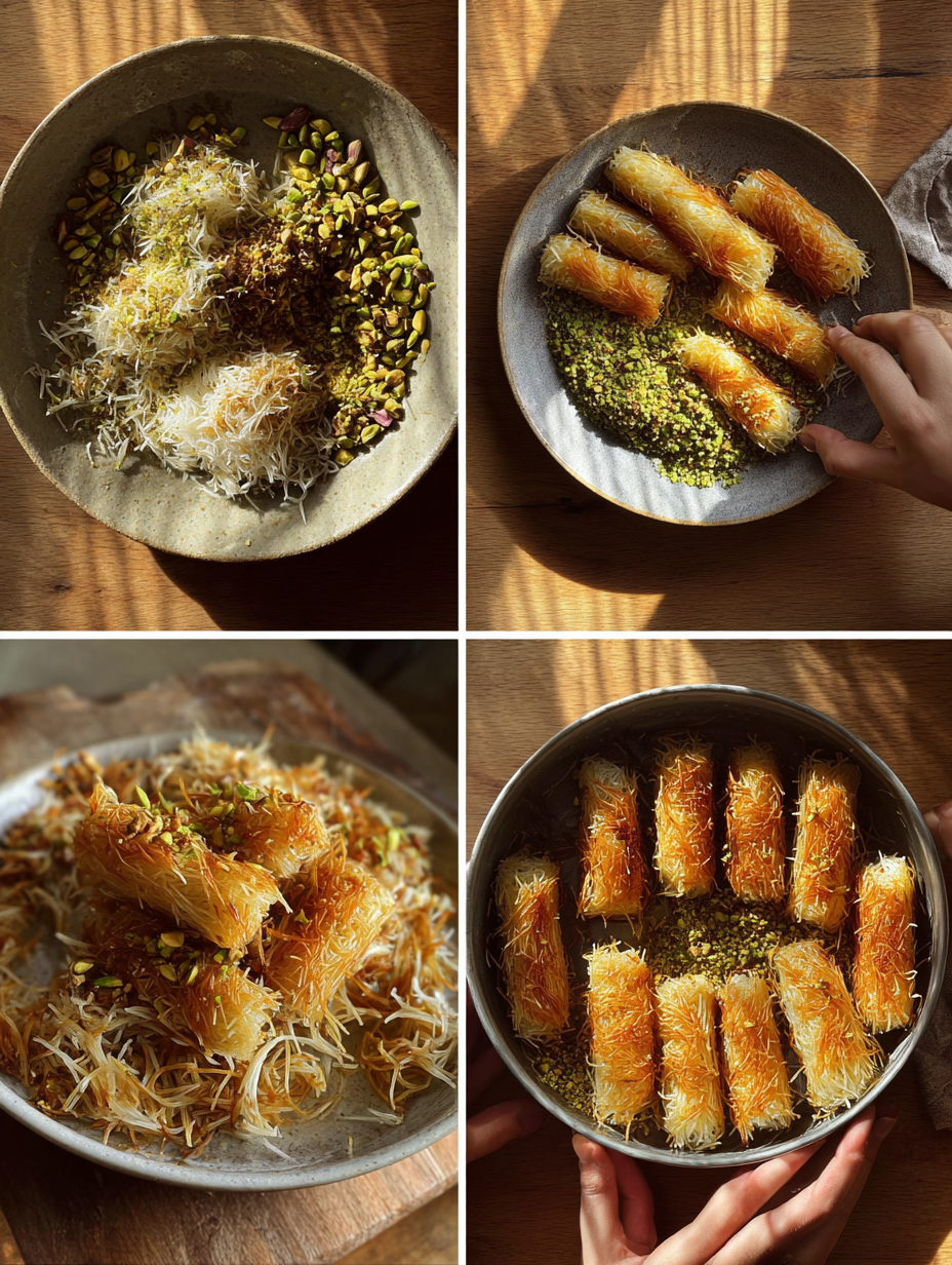 Steps for Pistachio Kataifi Chocolate Bites Recipe Dubai Viral Appetiz