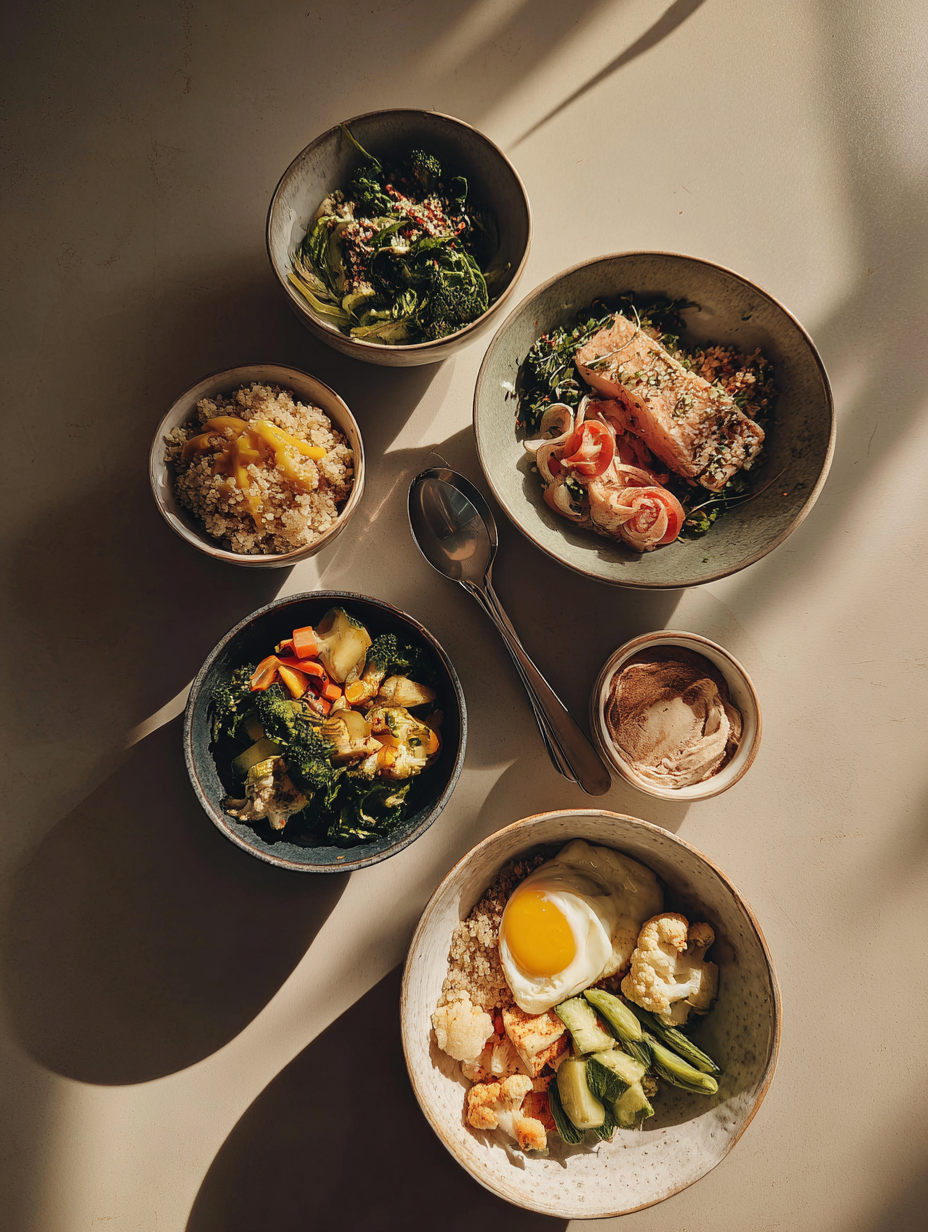 Ingredients for Quinoa Veggie Protein Bowls