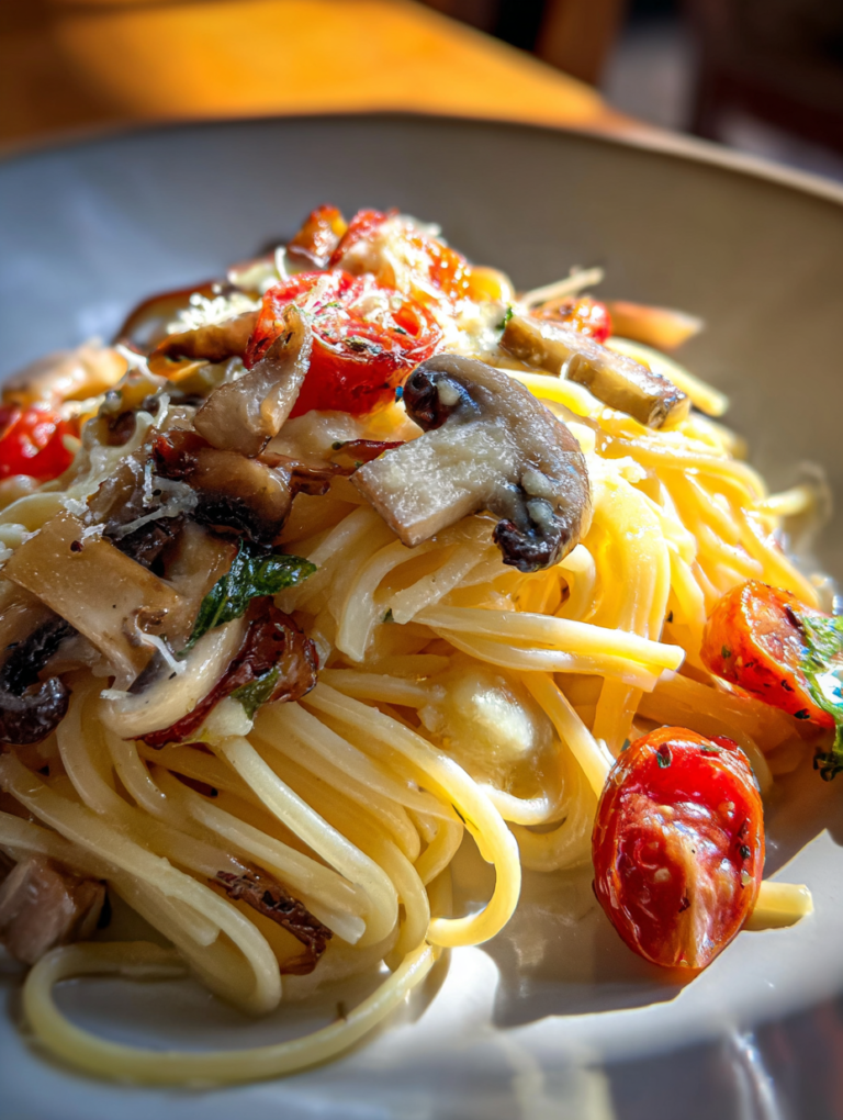 Truffle Garlic Mushroom Pasta Delight