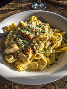 Classic Sunday Chicken Alfredo Fettuccine