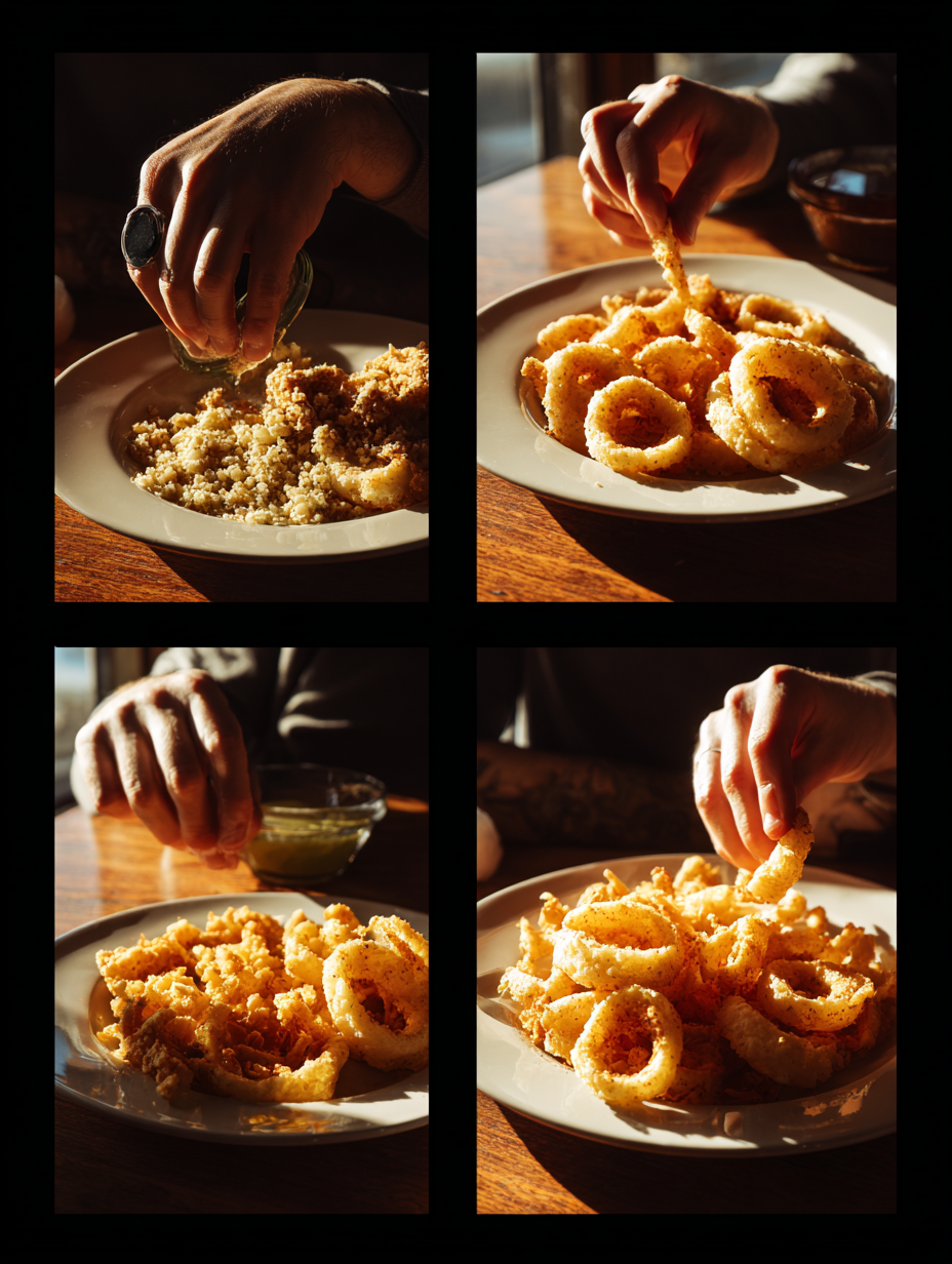 Steps for Crispy Onion Rings Parmesan Recipe Air Fryer Appetizer