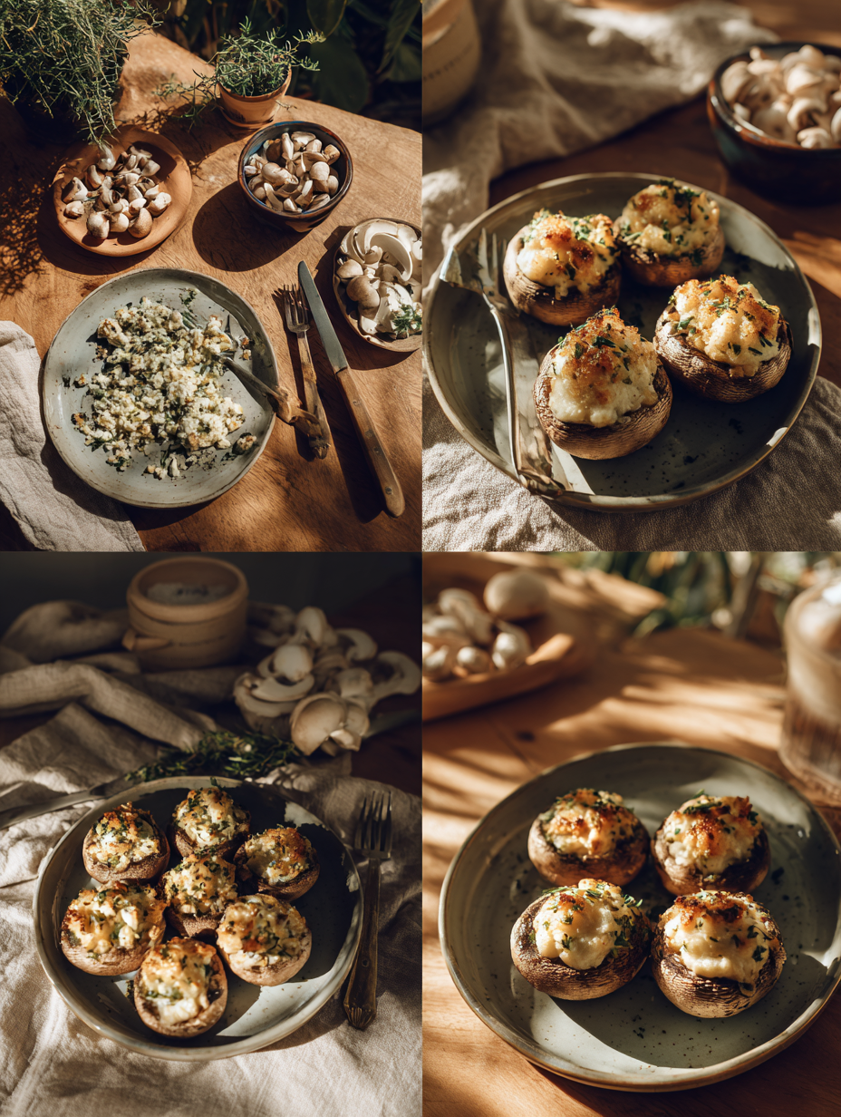 Steps for Boursin Stuffed Mushrooms Recipe Easy Party Appetizer