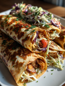 Thai Chicken Wraps Crispy Slaw Flavor Packed