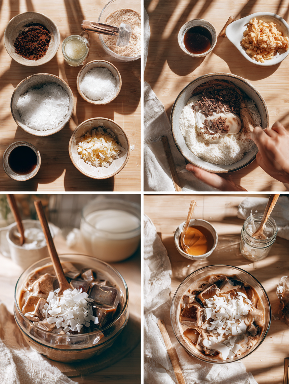 Step by step instructions for Coconut Iced Coffee Recipe