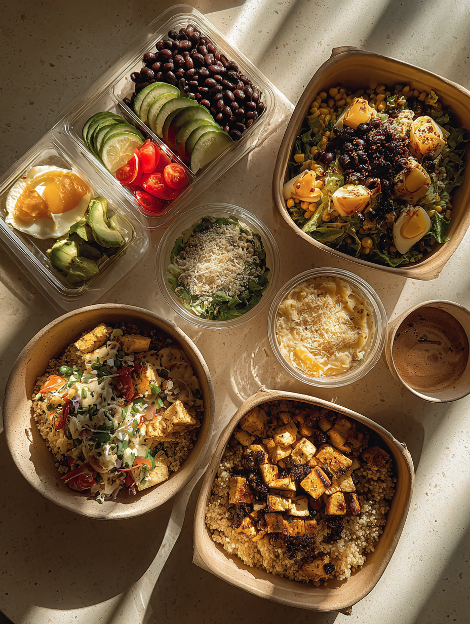 Ingredients for High-Protein Quinoa Black Bean Salad