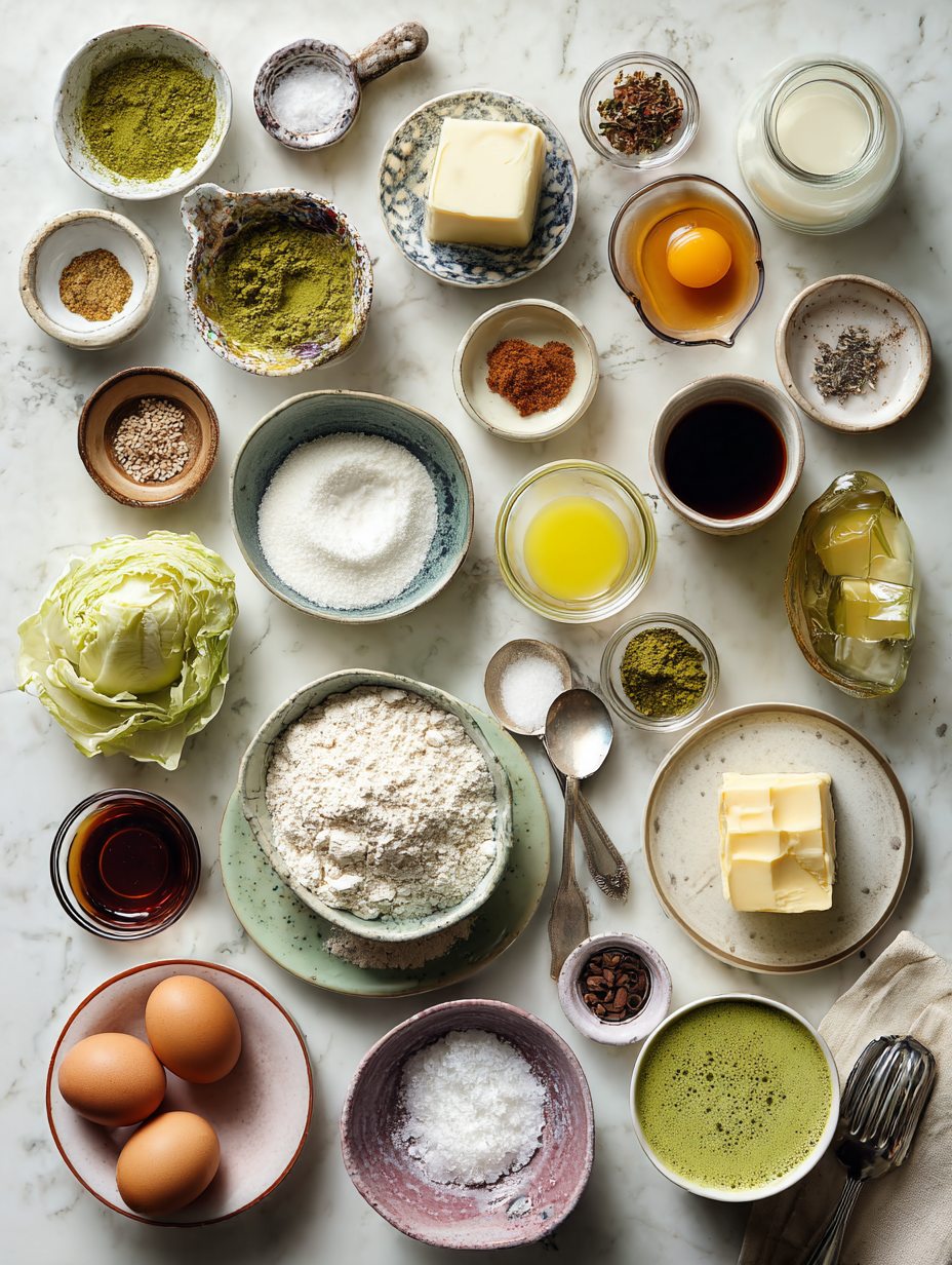 Ingredients for Easy Iced Matcha Latte Recipe