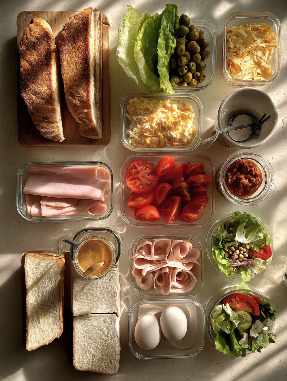 Ingredients for Easy Meal Prep Turkey Ham Wraps