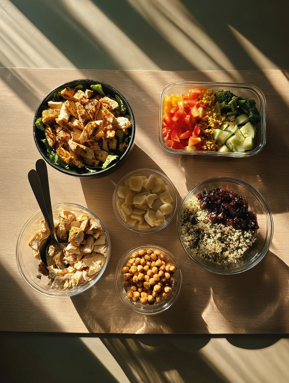 Ingredients for Easy Halal Chicken Quinoa Salad