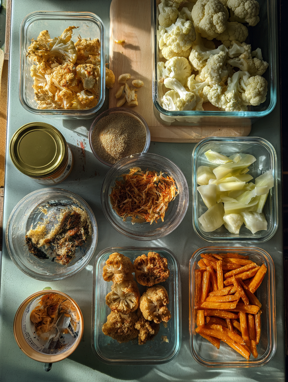 Ingredients for Bang Bang Cauliflower Bites Recipe Crispy Vegan Appetizer