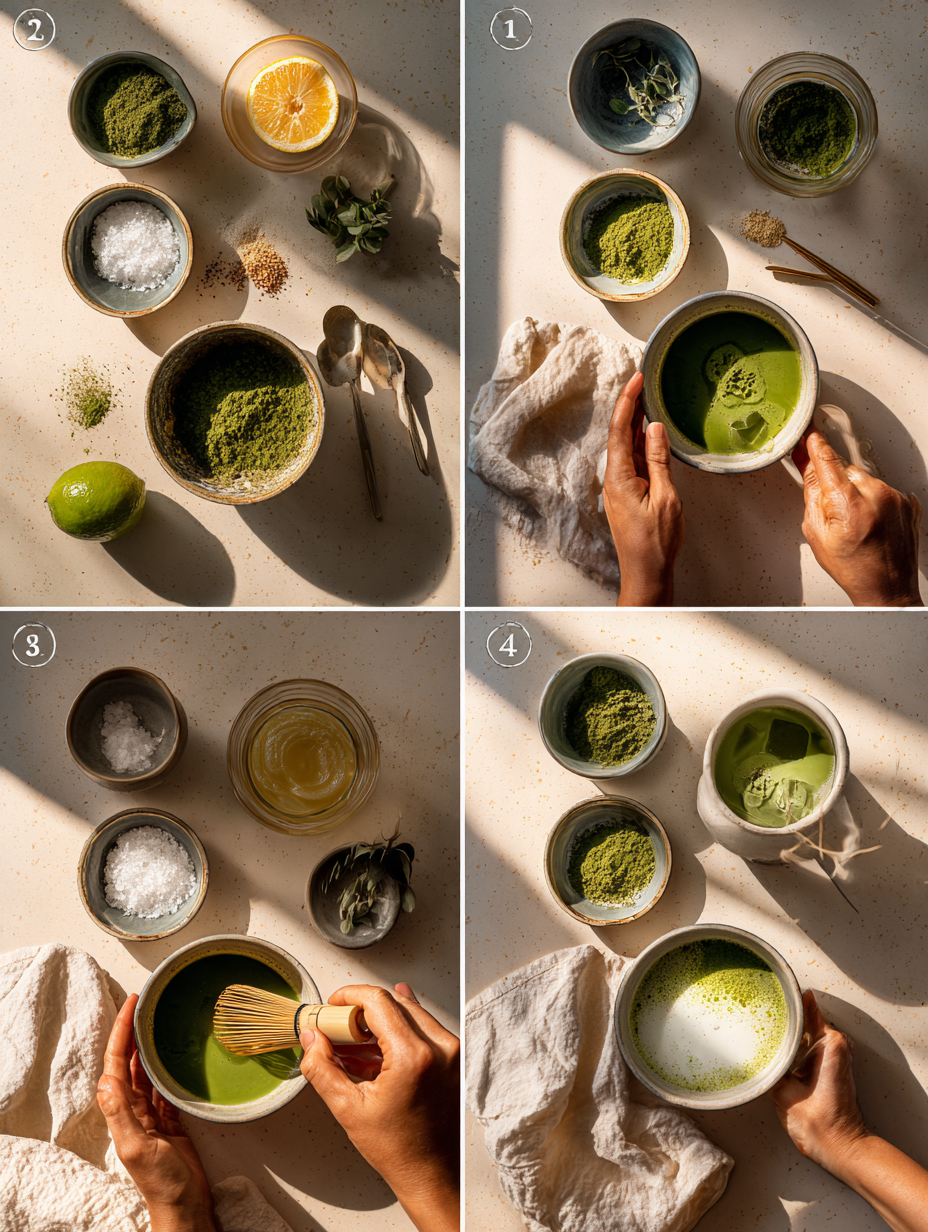 Step by step instructions for Matcha Lemonade A Refreshing Twist of Green and Citrus