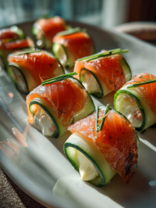 Smoked Salmon Cucumber Rolls Recipe No Bake Appetizer
