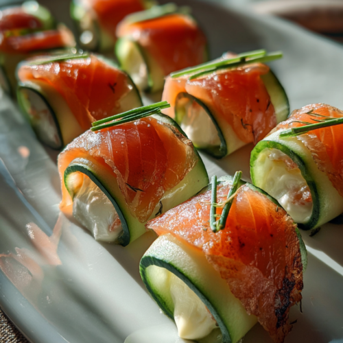 Smoked Salmon Cucumber Rolls Recipe No Bake Appetizer