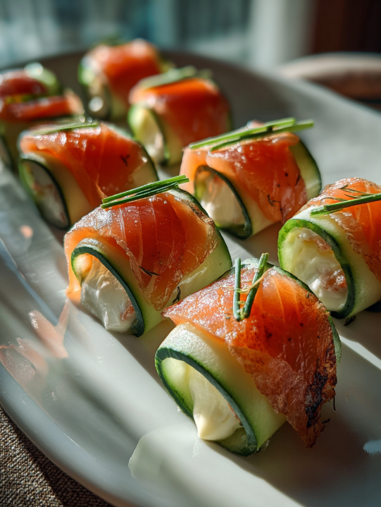 Smoked Salmon Cucumber Rolls Recipe No Bake Appetizer