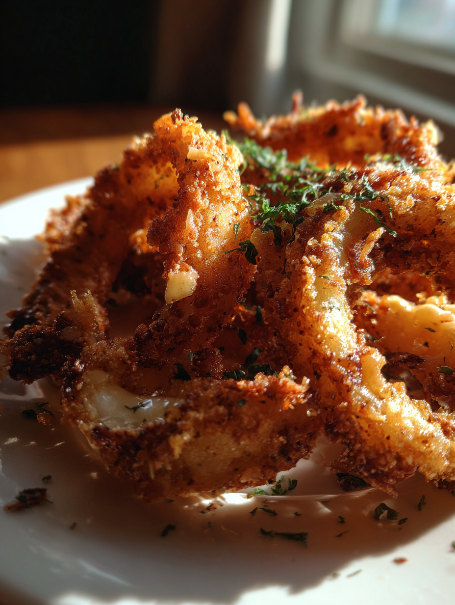 Crispy Onion Rings Parmesan Recipe Air Fryer Appetizer