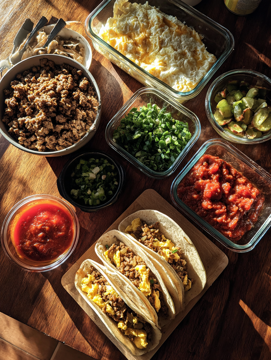 Ingredients for Birria Breakfast Tacos Recipe Mexican Morning Dish