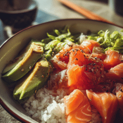 Healthy Salmon Avocado Bowls