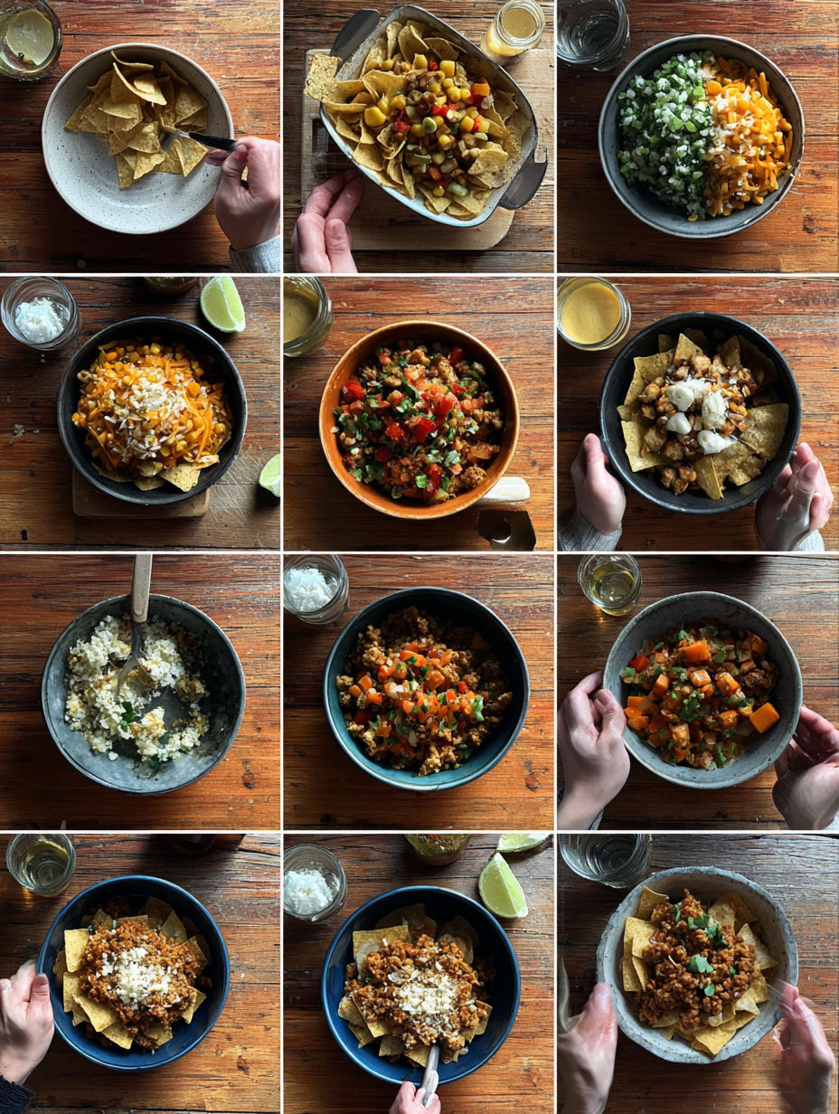 Steps for Charcuterie Nachos Recipe TikTok Viral Snack Lunch