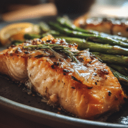 One Pan Garlic Butter Salmon Asparagus Recipe