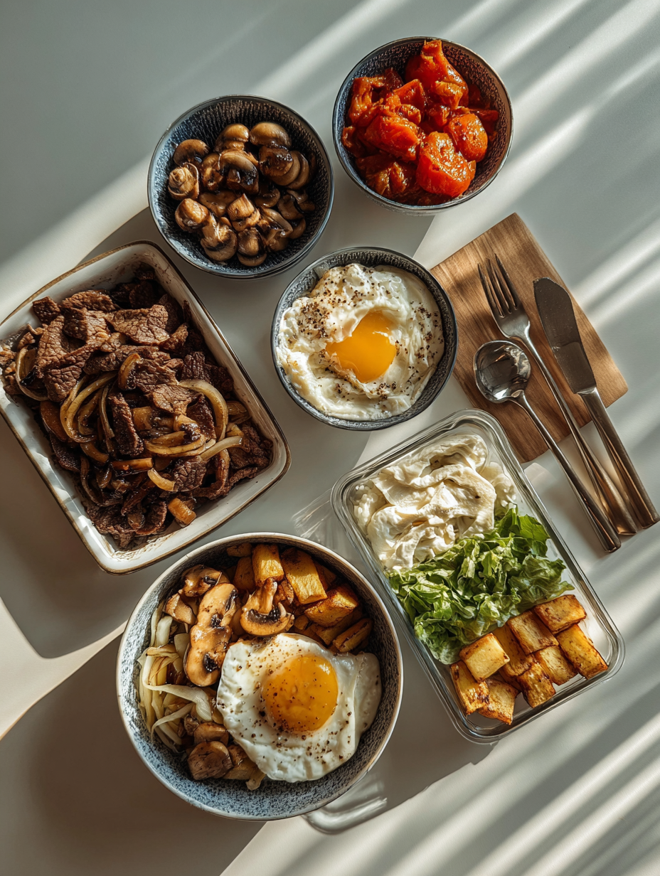 Ingredients for Philly Cheesesteak Bowls Low Carb Ready in 30 Minutes