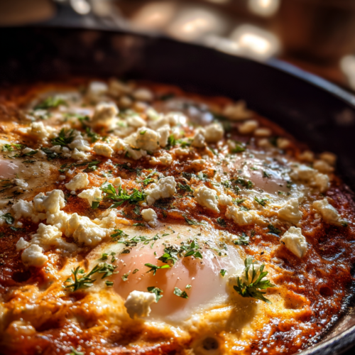 Shakshuka with Feta Recipe Mediterranean Breakfast