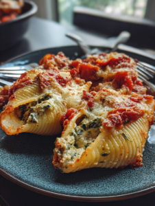 Oven-Baked Spinach Ricotta Stuffed Shells