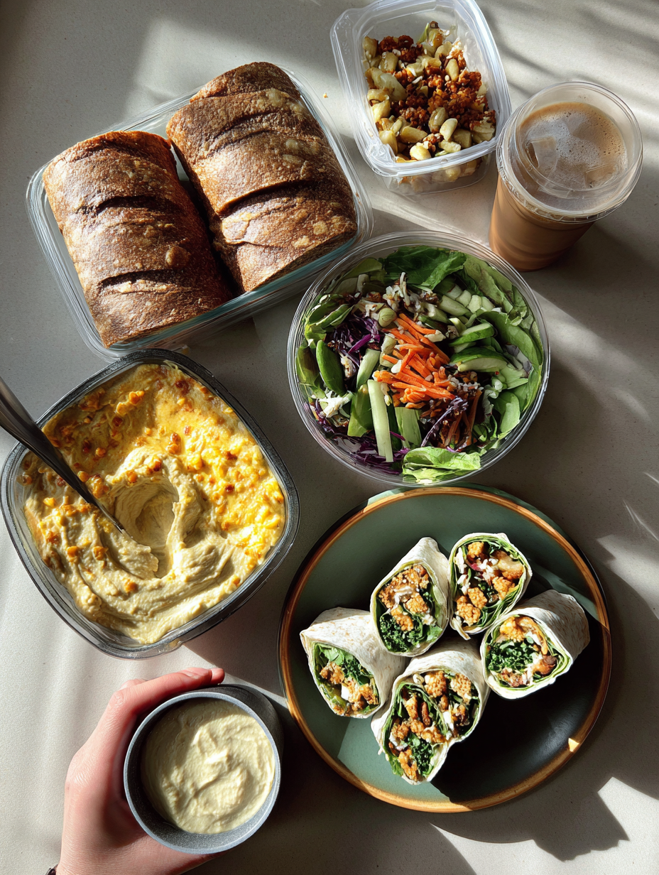 Ingredients for Protein-Packed Hummus Veggie Wraps